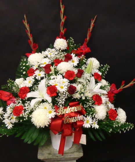Red and White Sympathy Basket