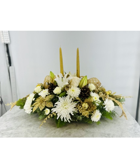 Golden Holiday Centerpiece