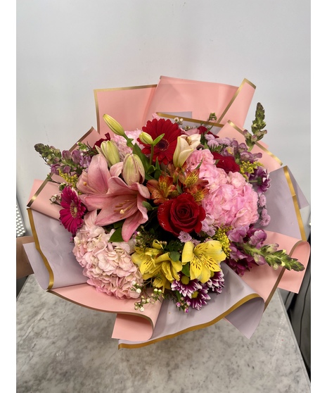 Mother's Day Tied Bouquet with paper wrap