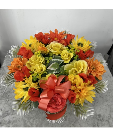 Fall Silk Cemetery Wreath