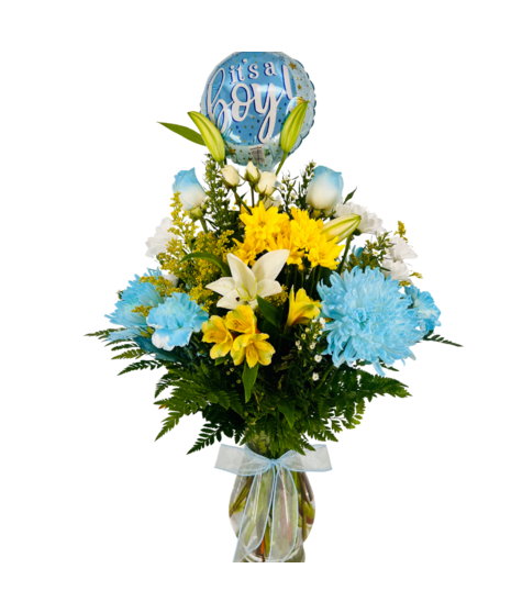 Baby Boy Vase with Balloon