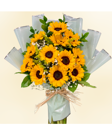 12 Premium Wrapped  Sunflowers in a Bouquet