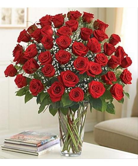 36 Red roses Arranged in a vase