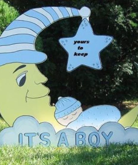 Baby Boy on Moon Announcement