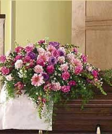 Casket Lid Cover in Shades of Pink
