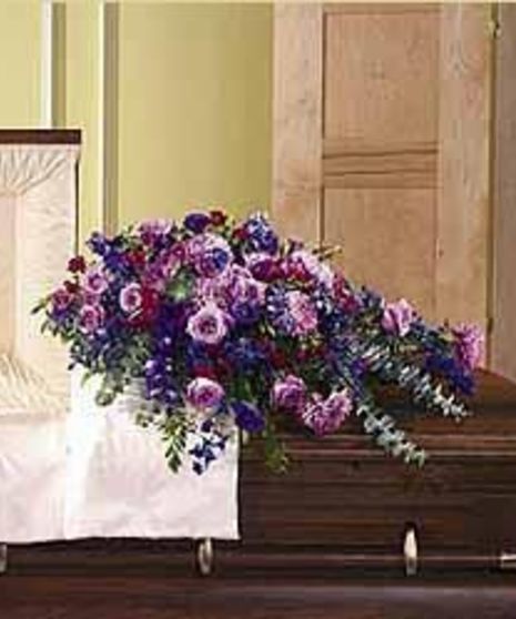 Casket Spray in shades of Purples