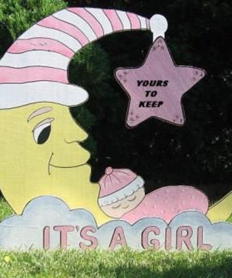Baby Girl on Moon Announcement