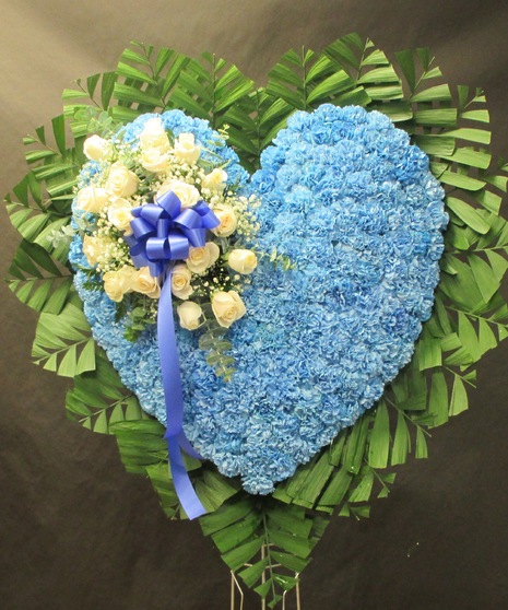 Heart in blue with w/ rose overlay
