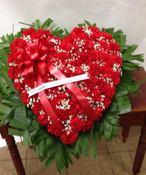 Fresh Red Carnation Heart