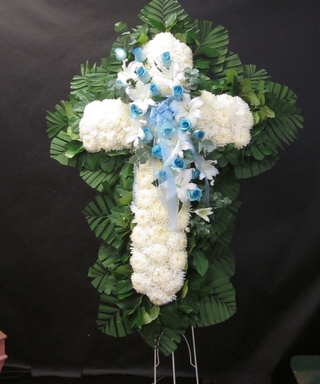 Cross with Blue and White Overlay