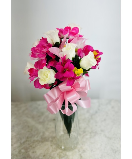 Pink and White Silk Cone
