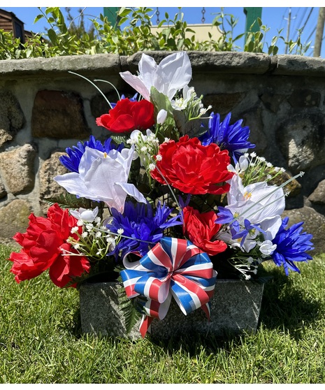 Red White and Blue Memorial Silk