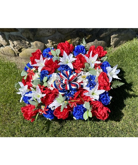 Red White & Blue Silk Pillow
