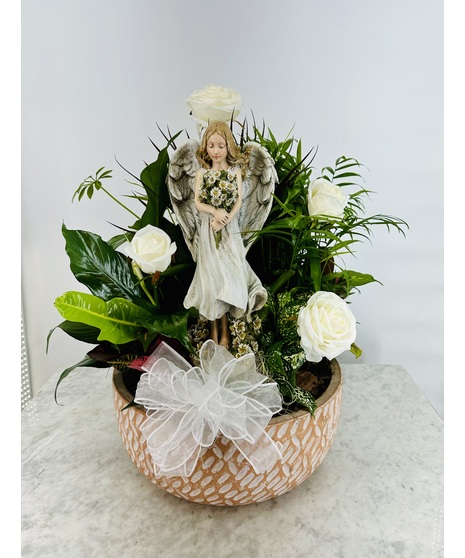 Angel with flowers Garden