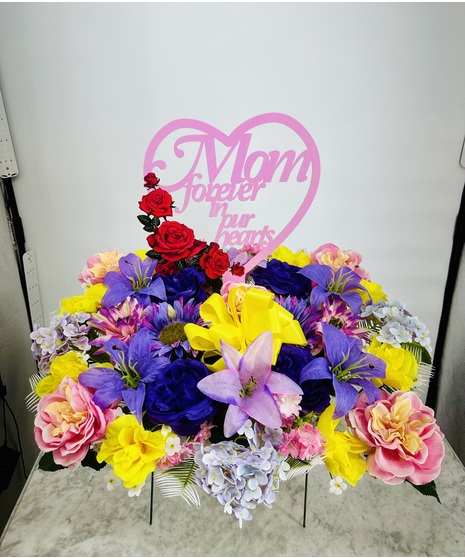 Mom Forever in our hearts silk pillow