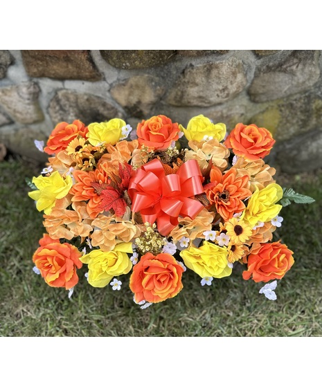 Fall silk pillow