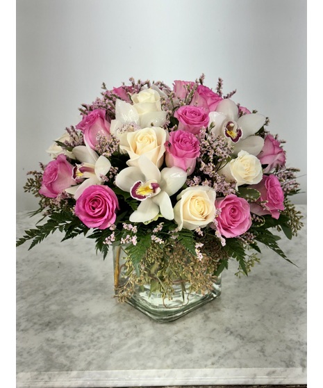 Blushing Orchids and Roses