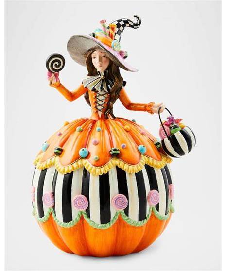 MacKenzie-Childs Trick or Treat Illuminated Witch Figurine