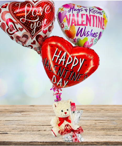 Hershey's Kisses, Teddy Bear & 3 Balloons