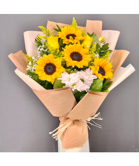 Buzzing Bee Hand tied bouquet
