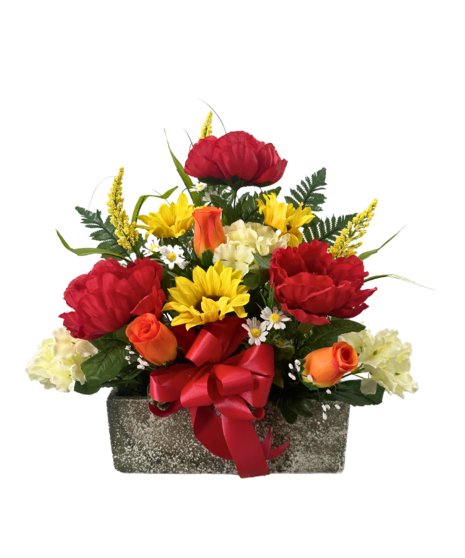 colorful cemetery tribute