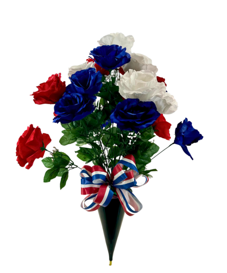 Red White and Blue  Silk Cone