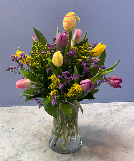 12 Van Dyke  Assorted Tulips Vased