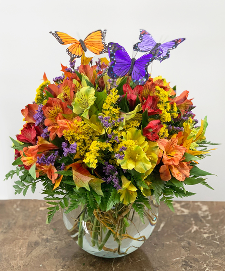 Fall Alstroemeria and Butterflies